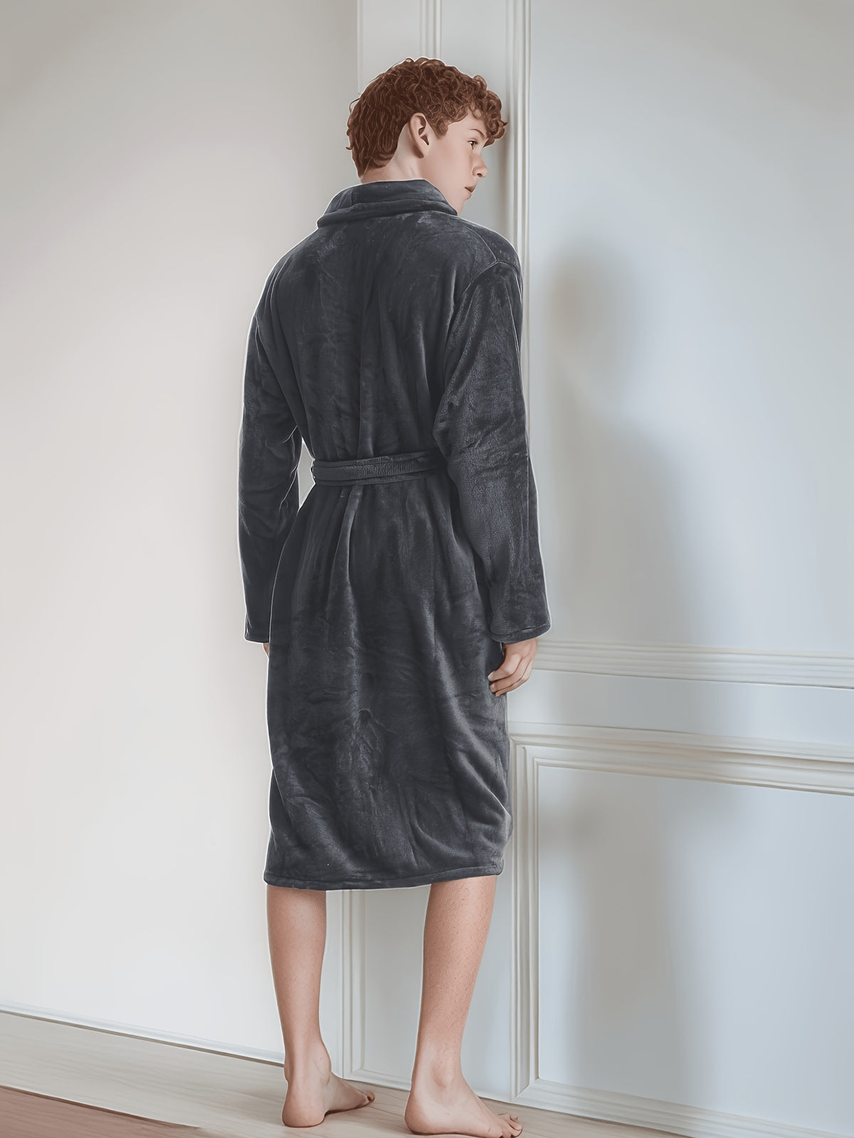 Flannel bathrobe