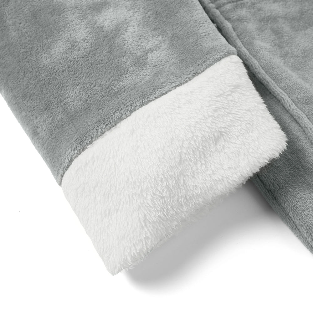 Unisex hooded flannel bathrobe