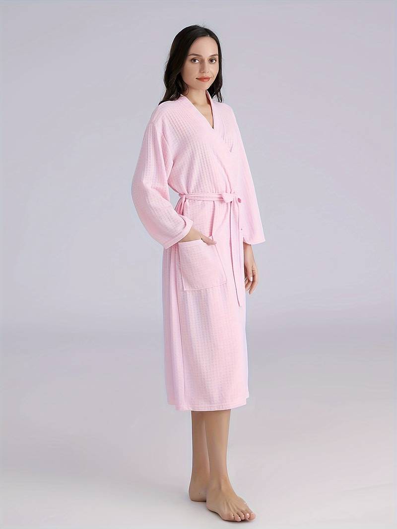 Women's soft belted bathrobe