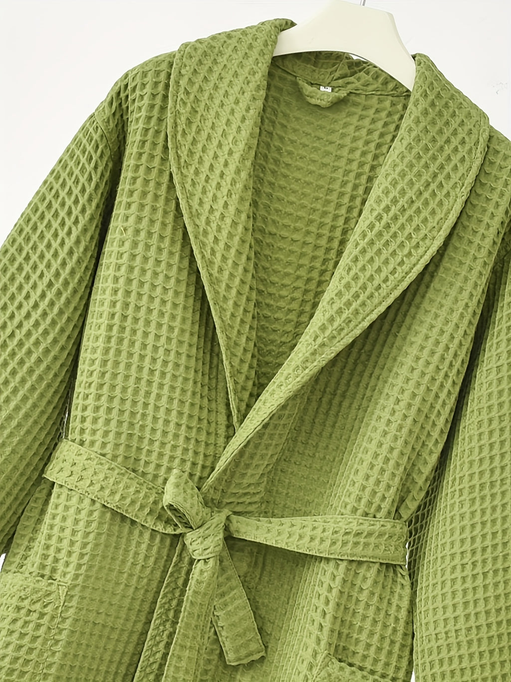 Unisex long waffle bathrobe