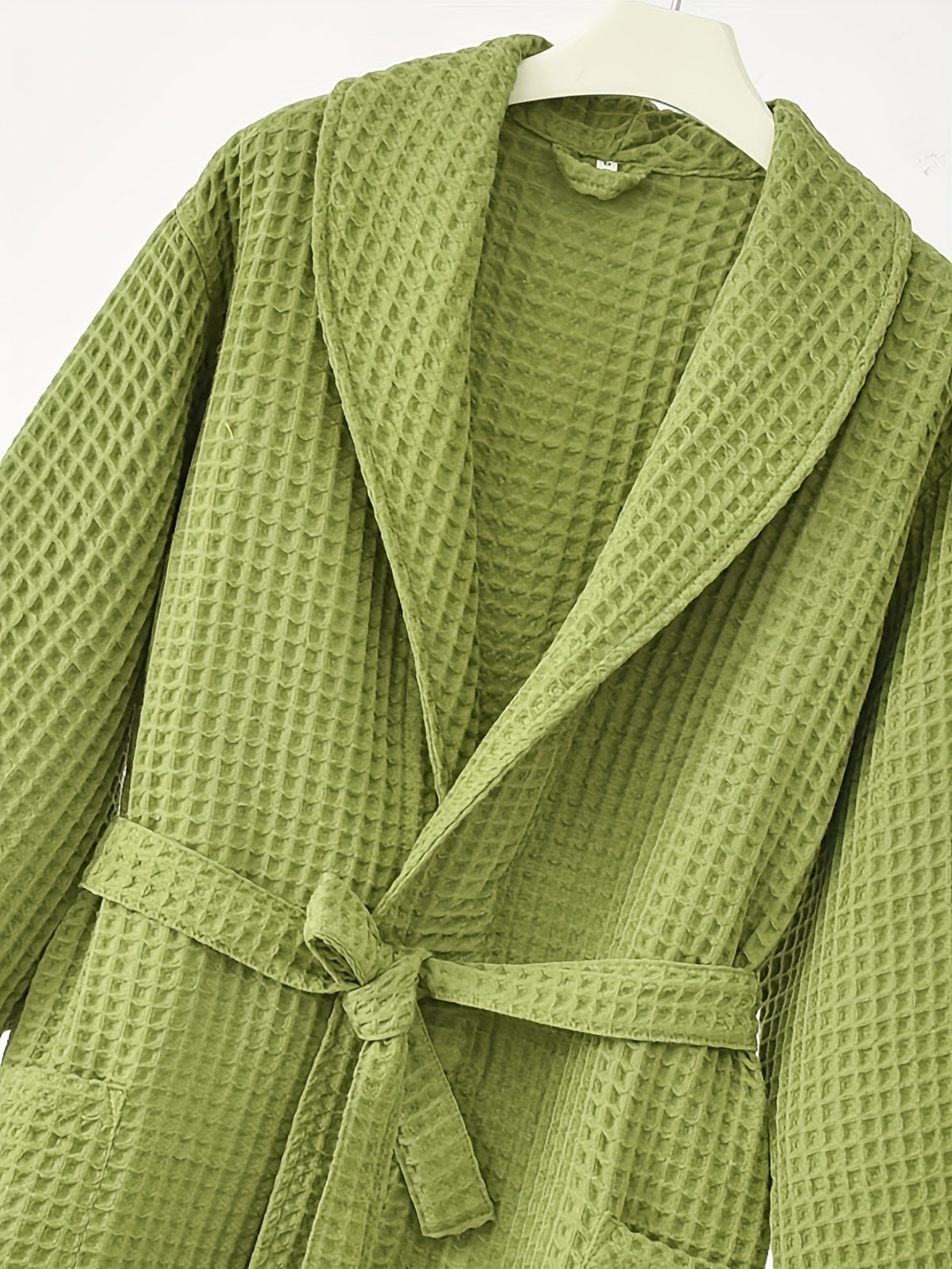 Unisex long waffle bathrobe
