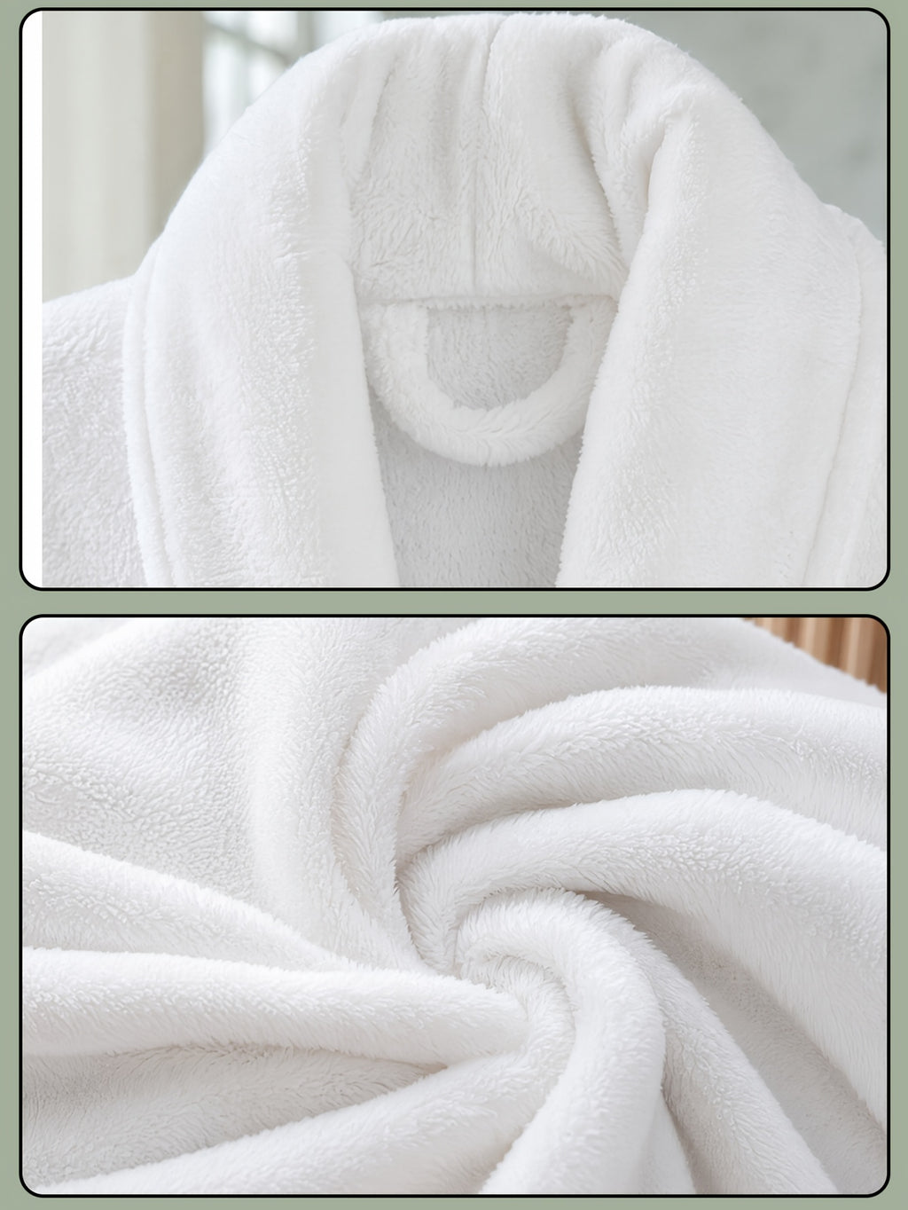 Unisex cream fleece bathrobe