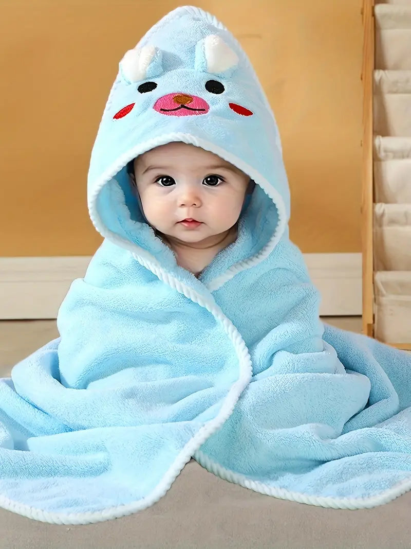 Baby hooded towelling bathrobe, pastel