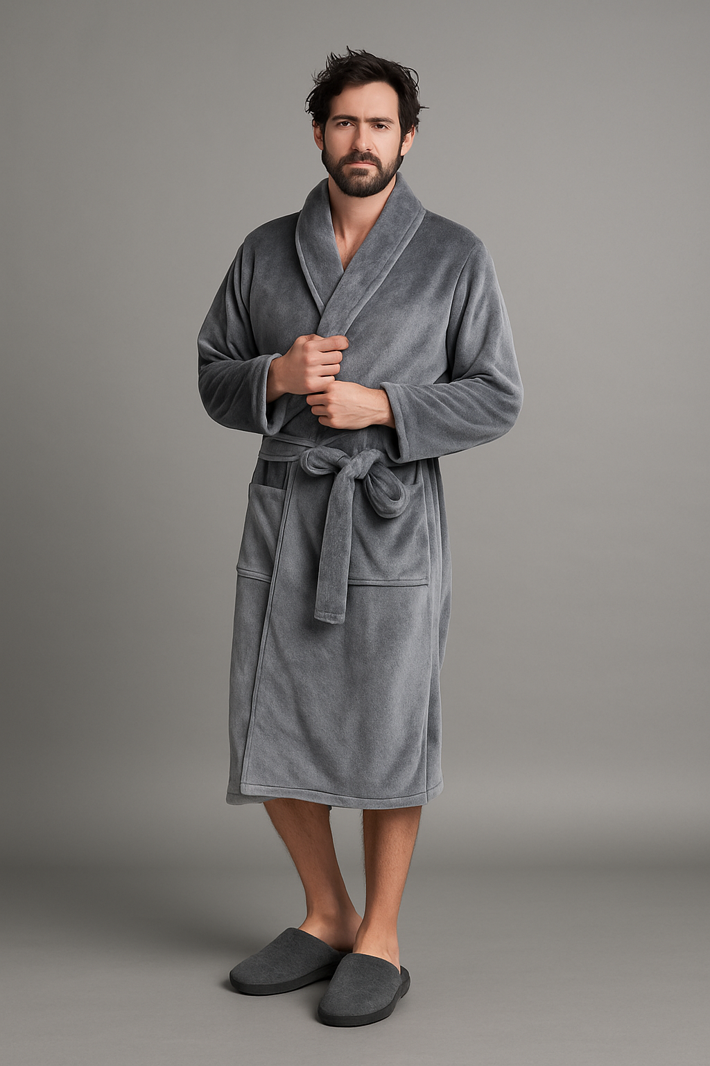 Peignoir Éponge Confortable Et Douce — coloris gris
