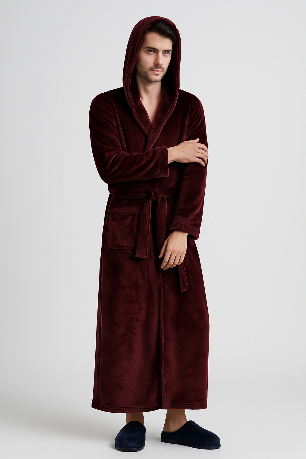 Peignoir à Capuche en Polaire Doux — coloris rouge