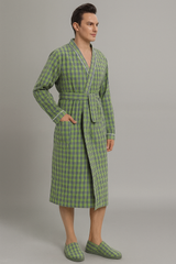 Peignoir de Bain Vert À Carreaux — coloris vert