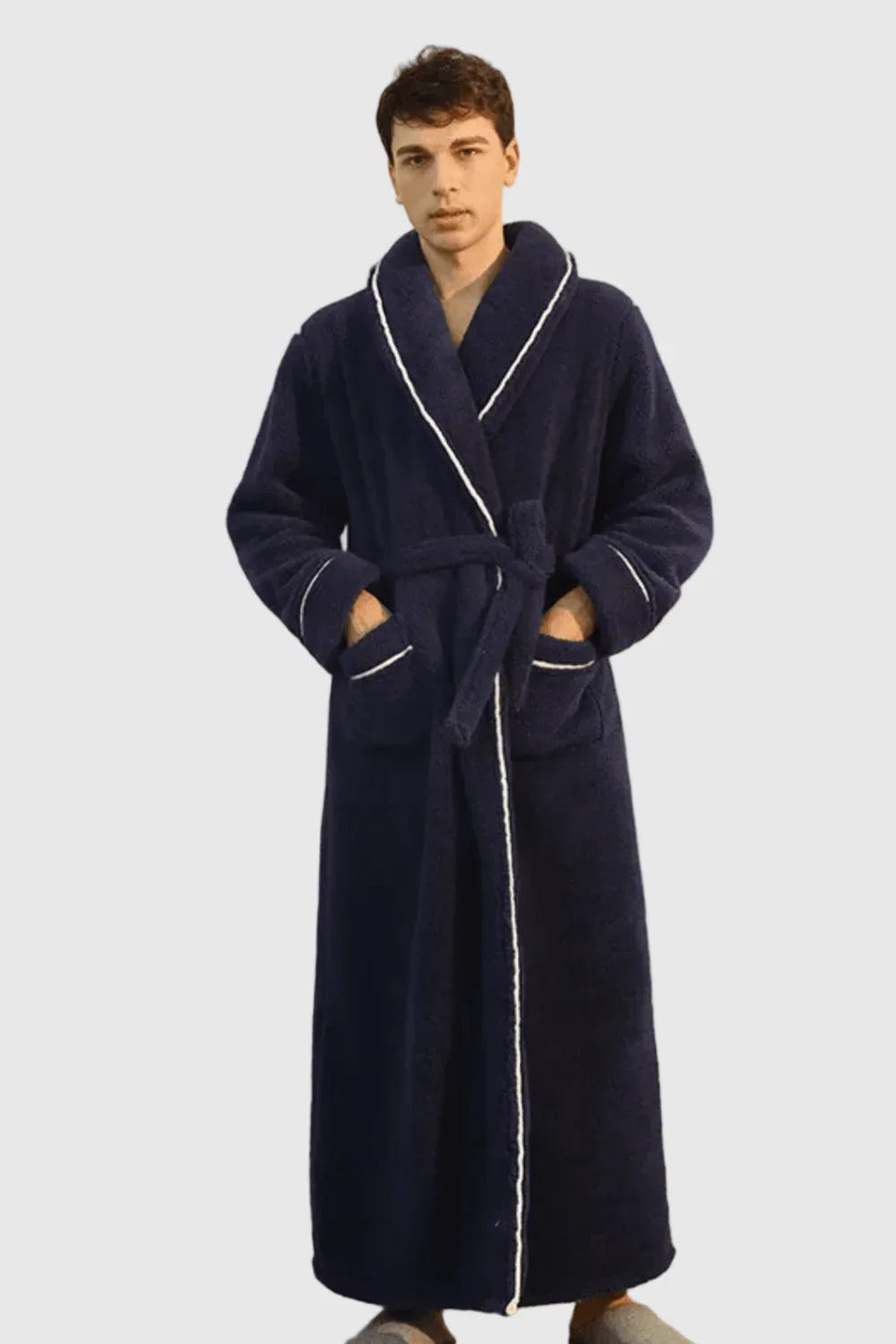 Peignoir de Bain Couple – Long, Douillet et Élégant — coloris bleu marine