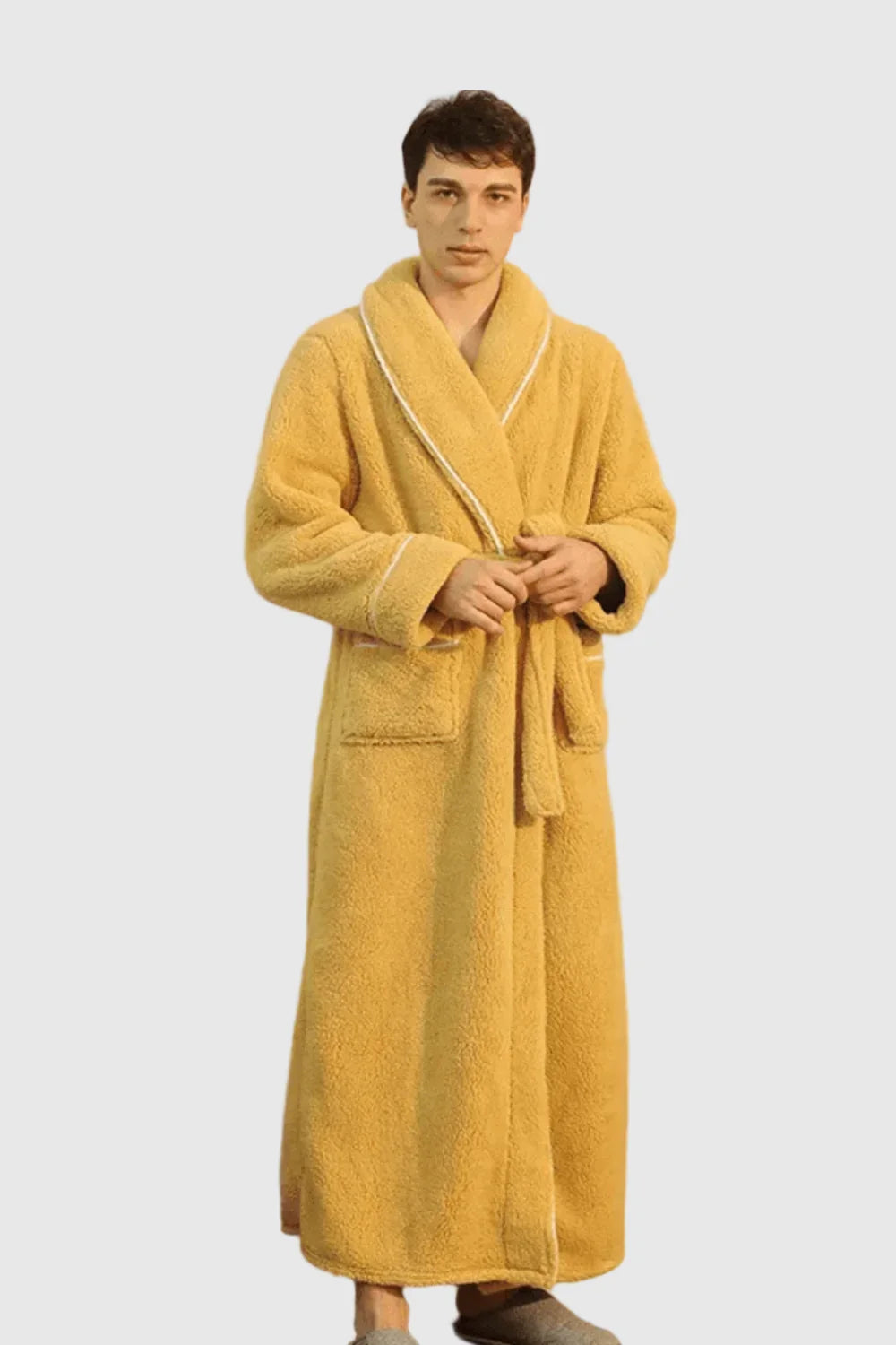 Peignoir de Bain Couple – Long, Douillet et Élégant — coloris jaune