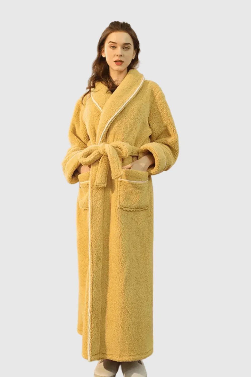 Peignoir de Bain Couple – Long, Douillet et Élégant — coloris jaune