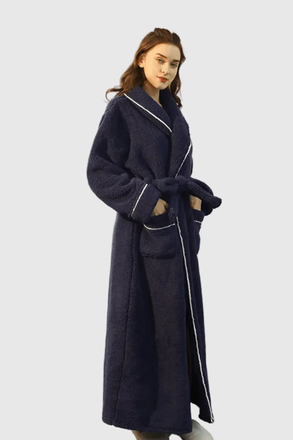 Peignoir de Bain Couple – Long, Douillet et Élégant — coloris bleu marine