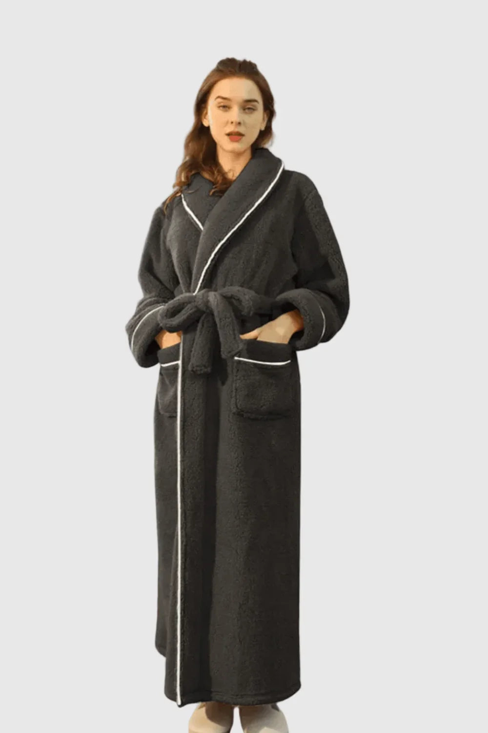 Peignoir de Bain Couple – Long, Douillet et Élégant — coloris noir