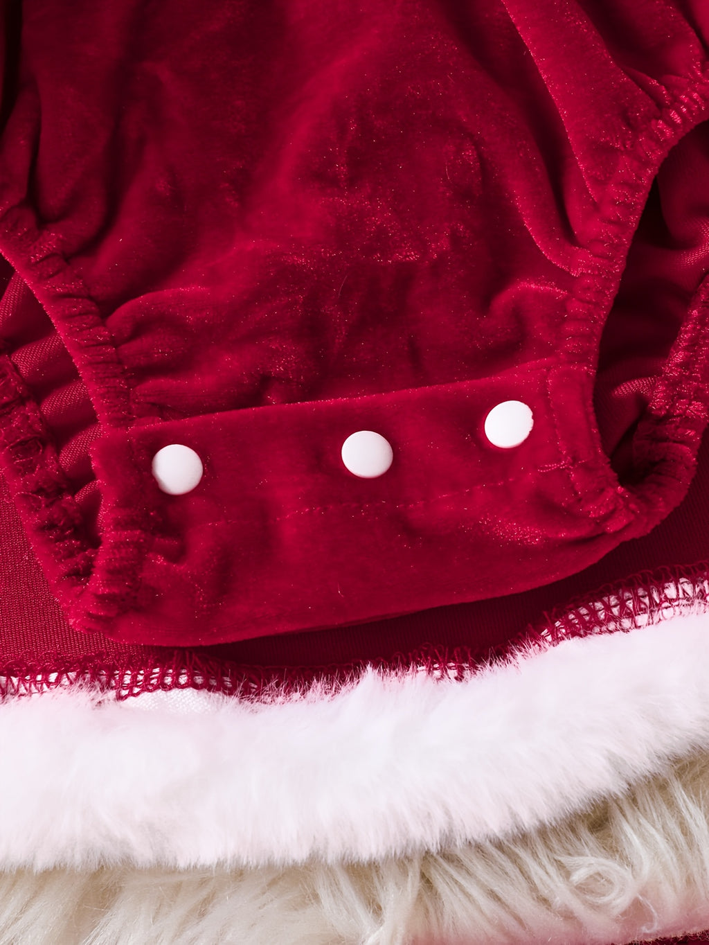 Baby red long fluffy fleece dressing gown