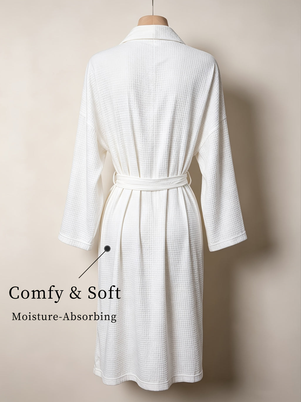 Women's white long bathrobe