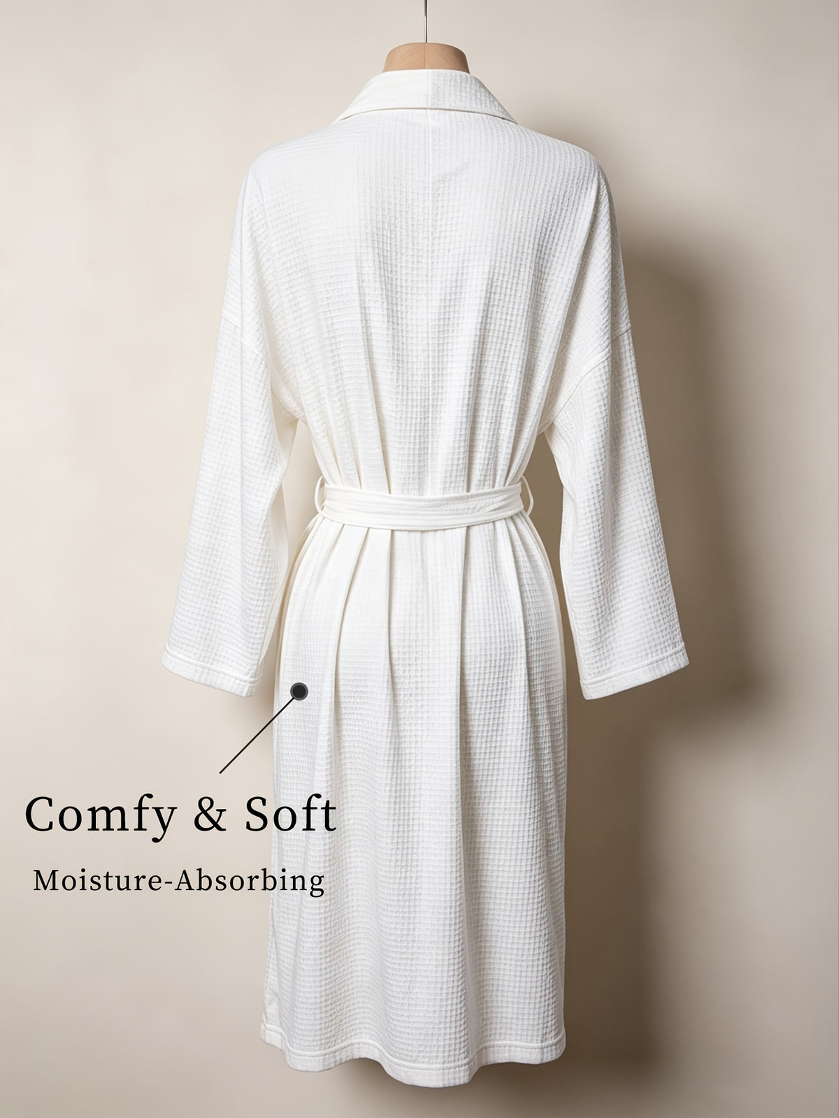 Women's white long bathrobe