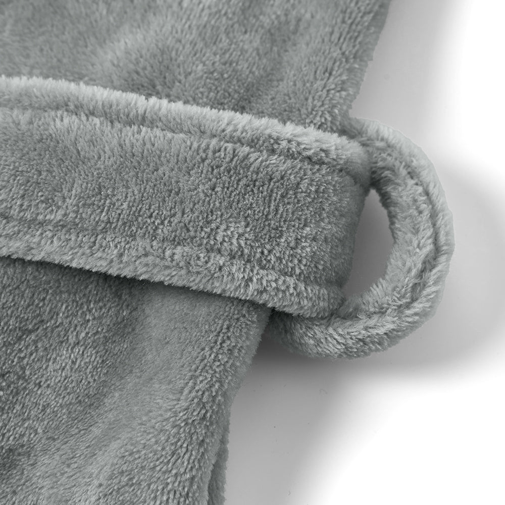 Unisex hooded flannel bathrobe