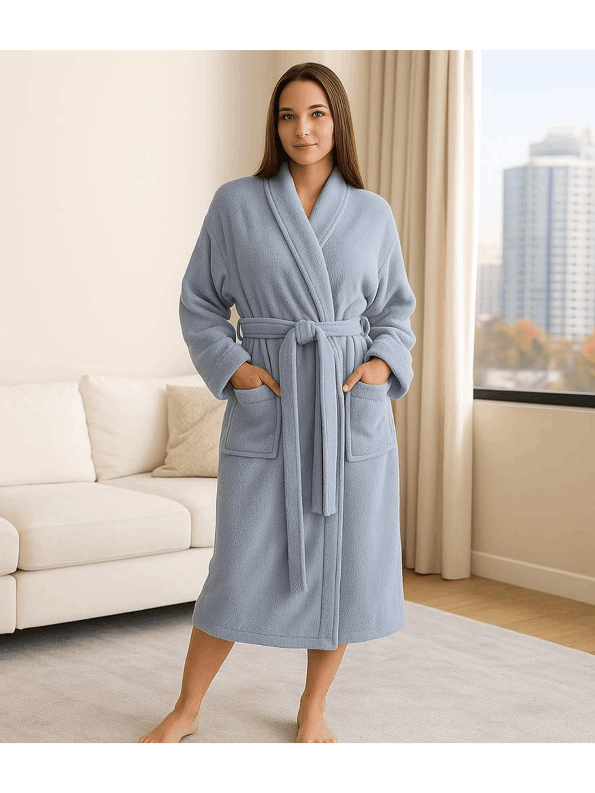 Unisex towelling bathrobe