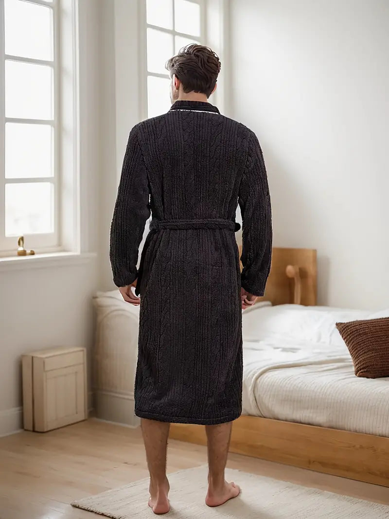 Men's thick soft towelling bathrobe