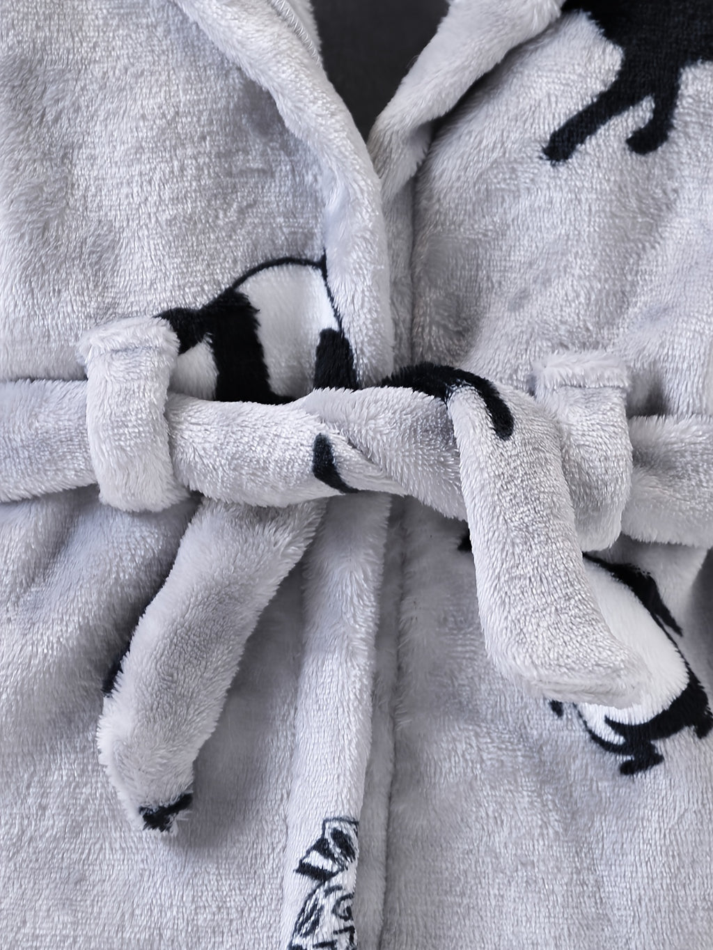 Newborn grey hooded fleece bathrobe