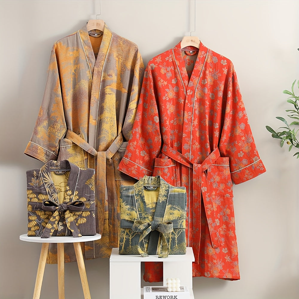 Women's long bathrobe his and hers