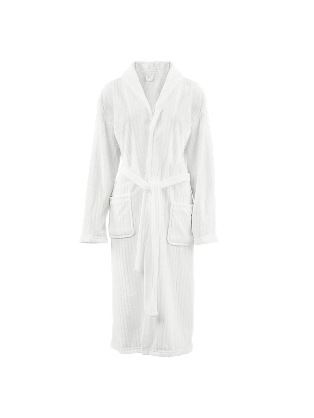 Unisex grey long towelling bathrobe