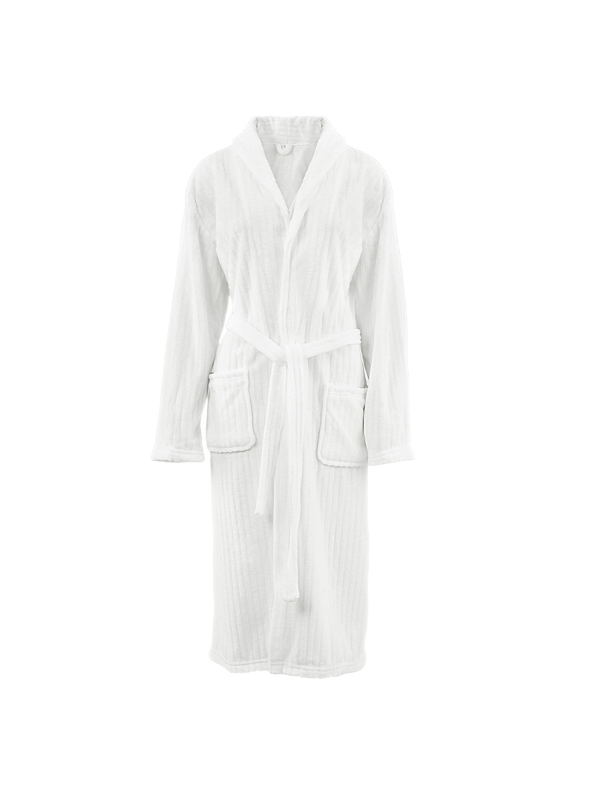 Unisex grey long towelling bathrobe