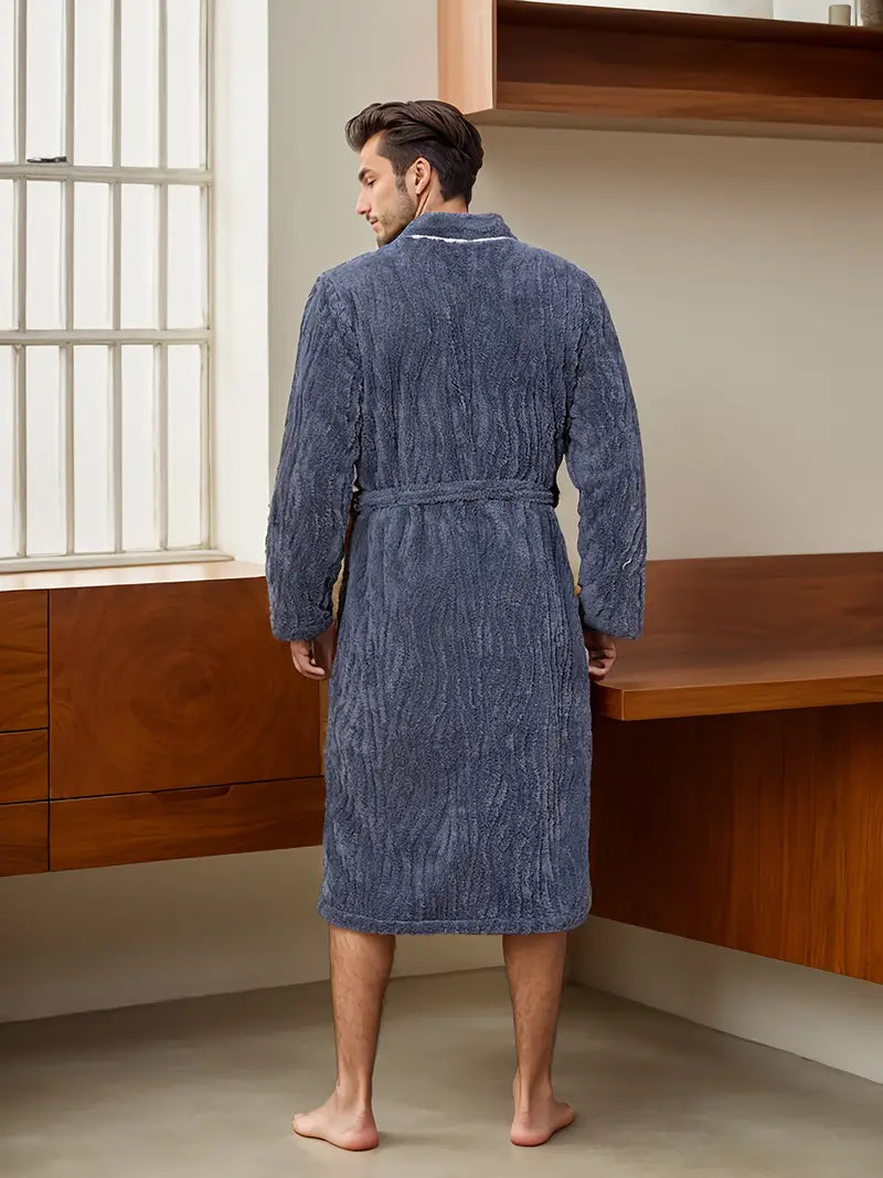 Men's thick soft towelling bathrobe