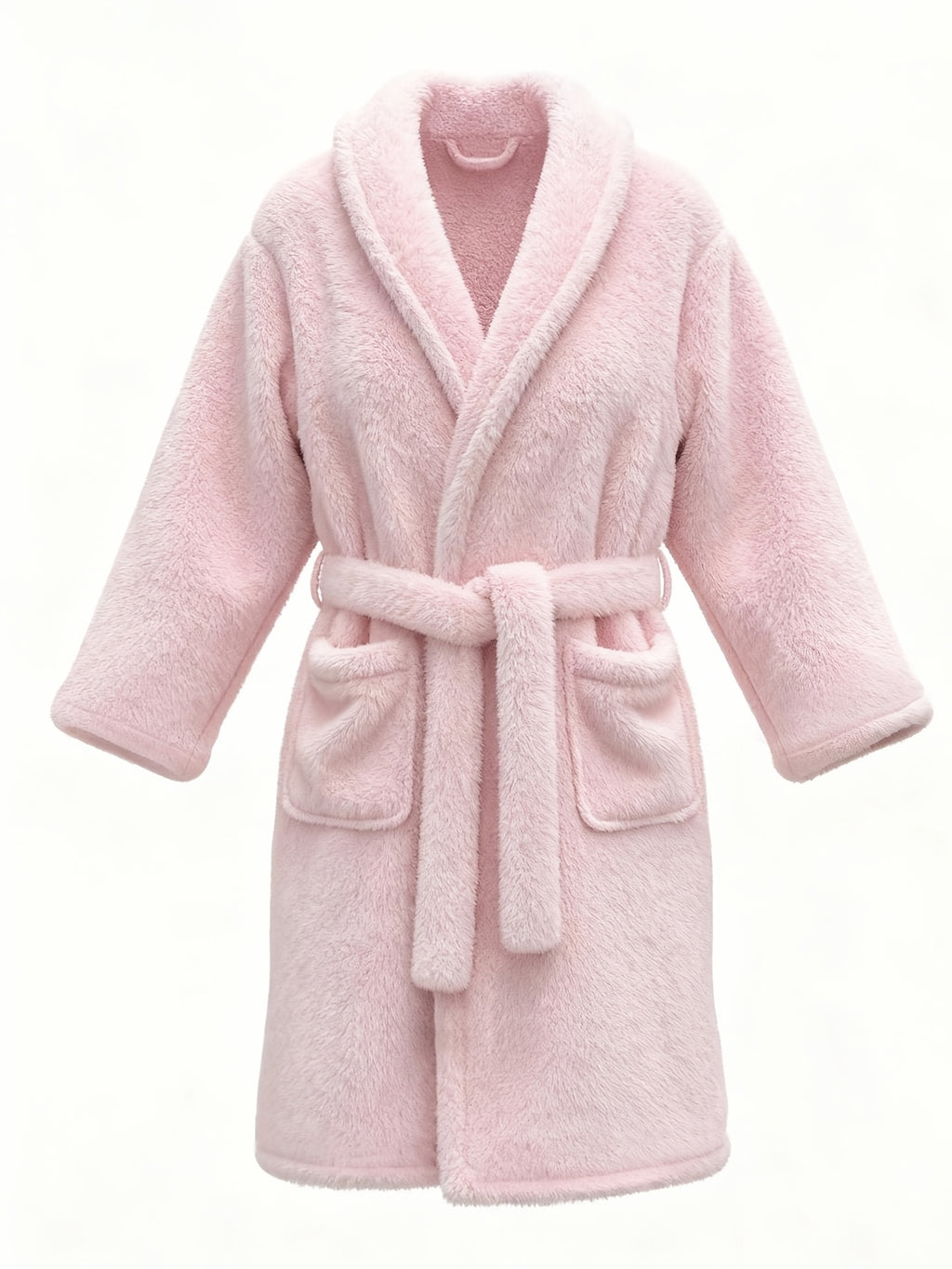 Unisex fluffy fleece dressing gown