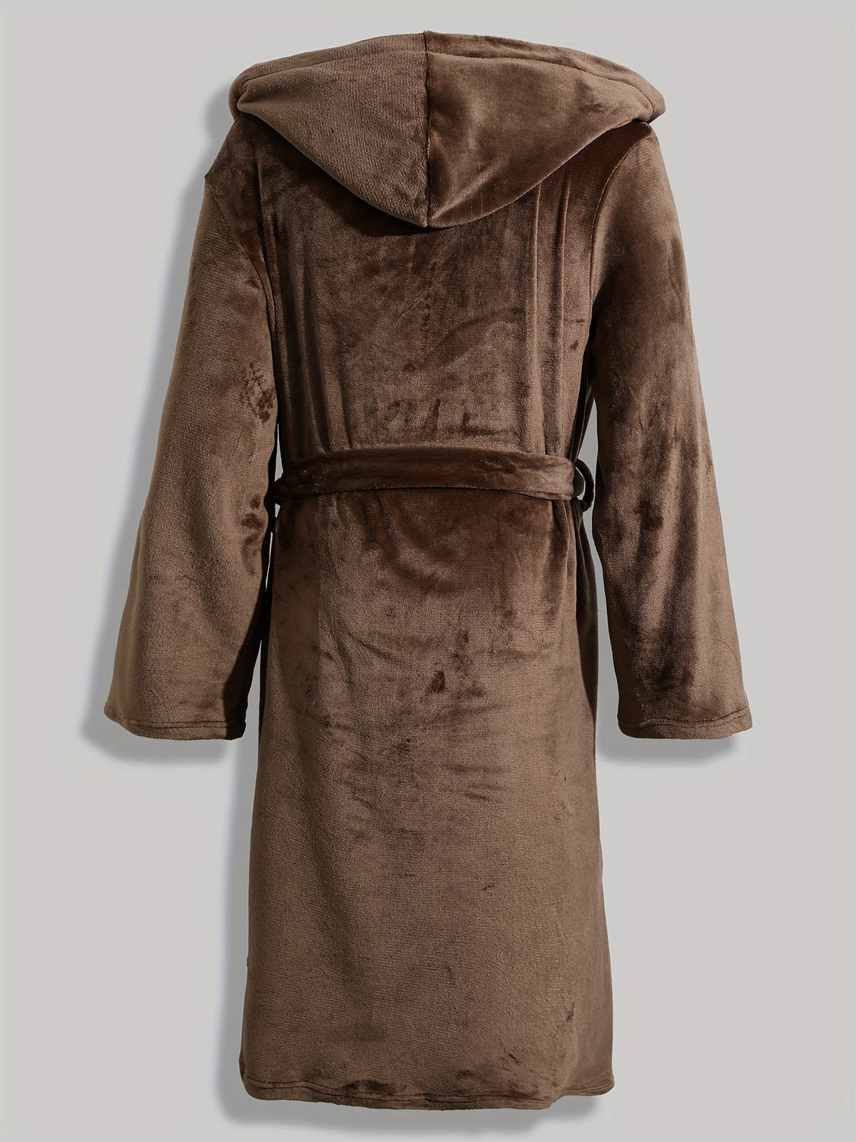 Men's thick hooded towelling bathrobe