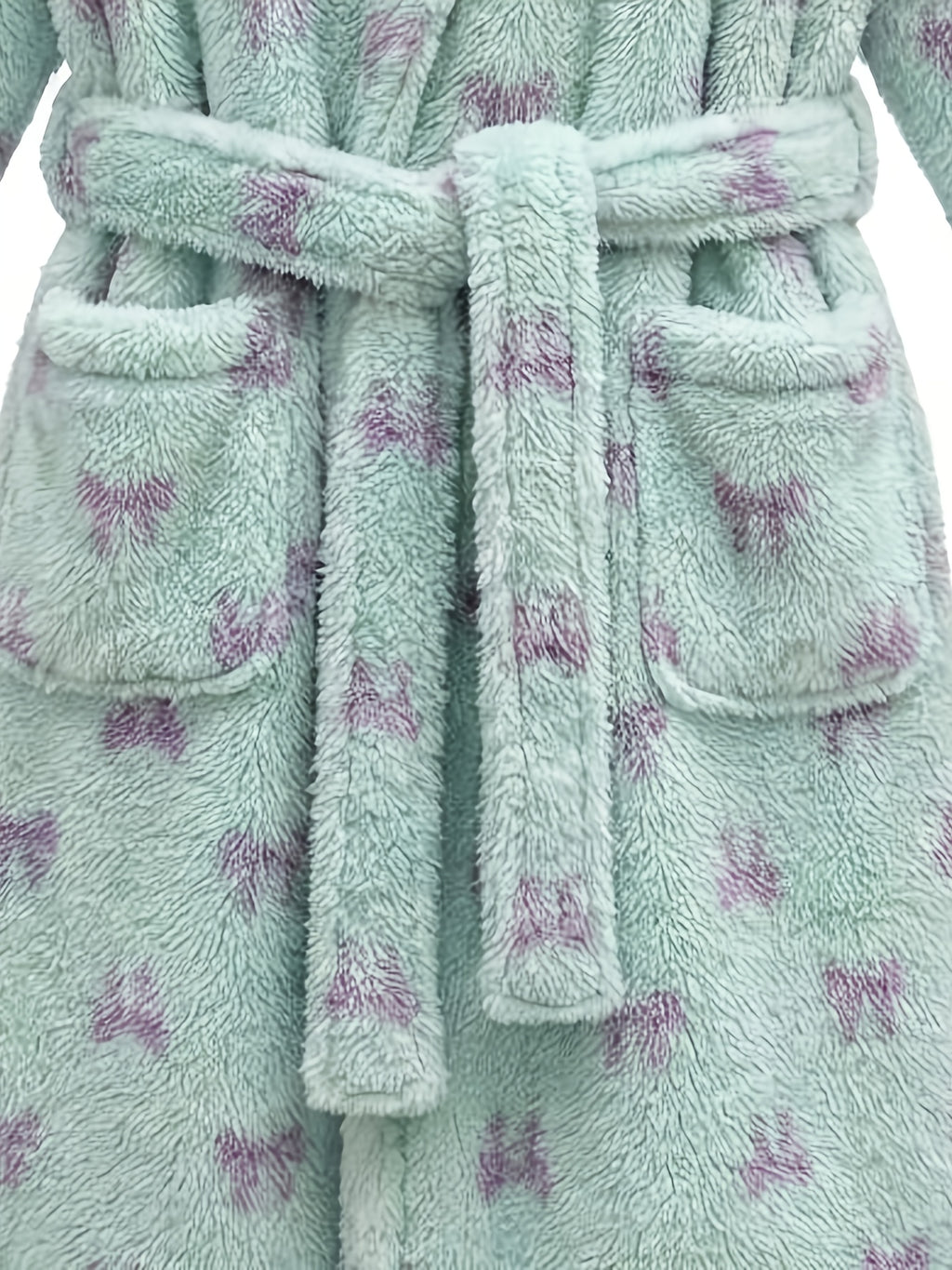 Unisex fluffy fleece dressing gown