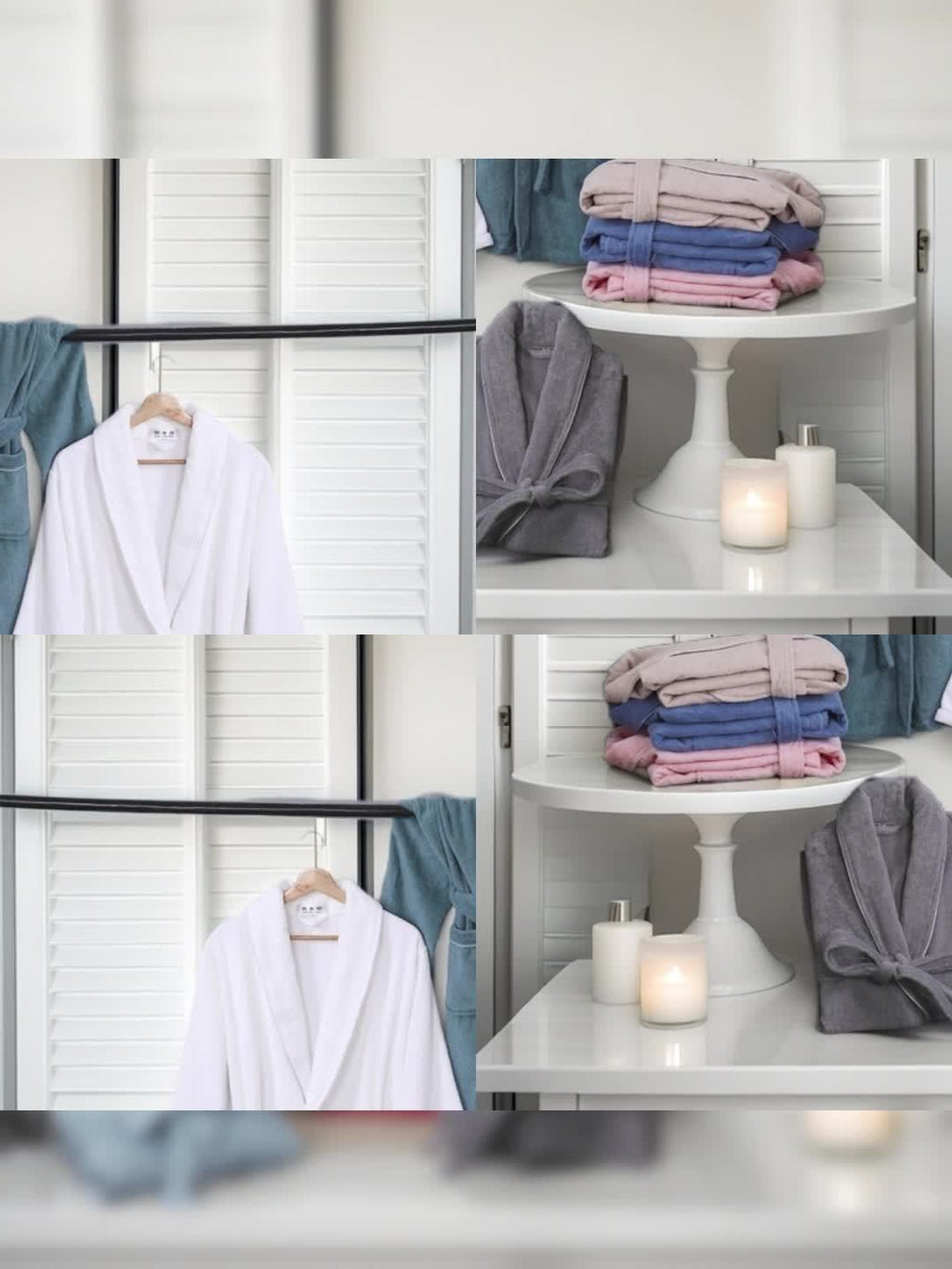Unisex pink long towelling bathrobe
