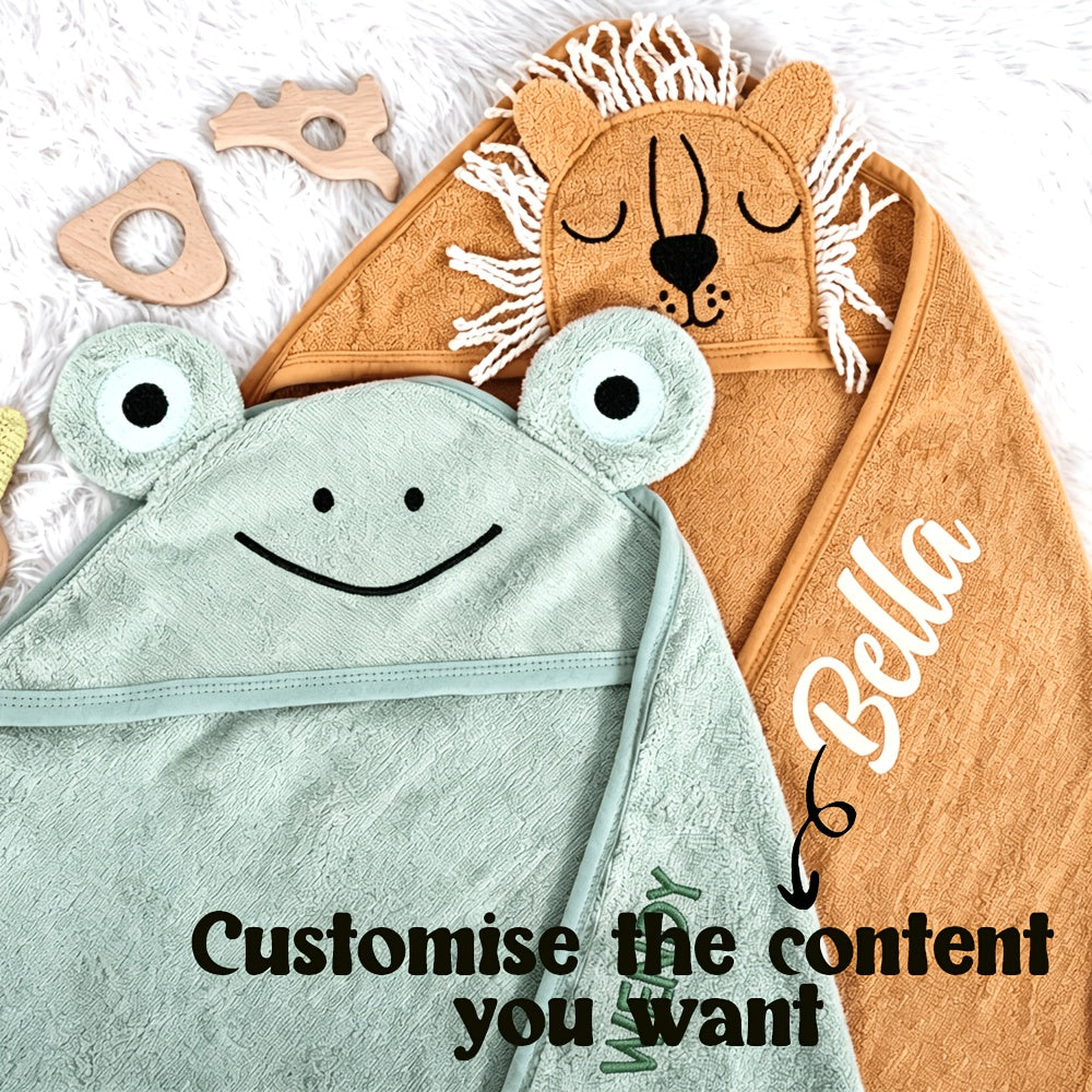 Baby hooded bath towel with animal ears