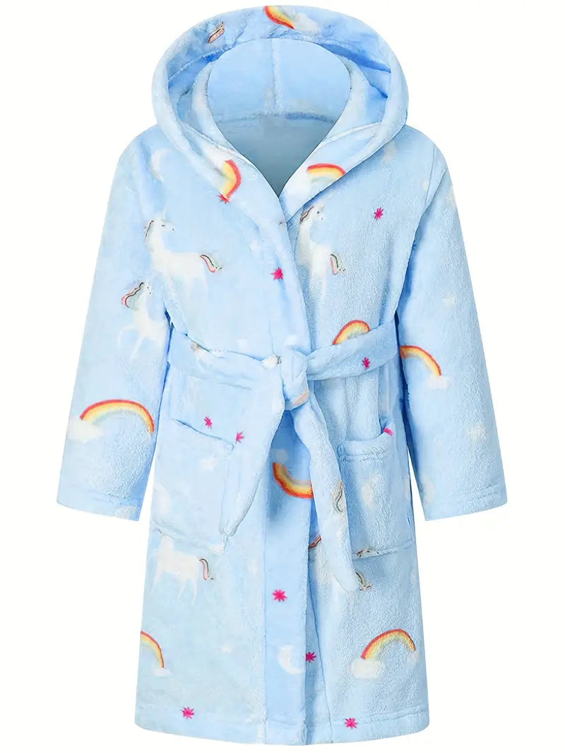 Girls' fleece bathrobe — Blue