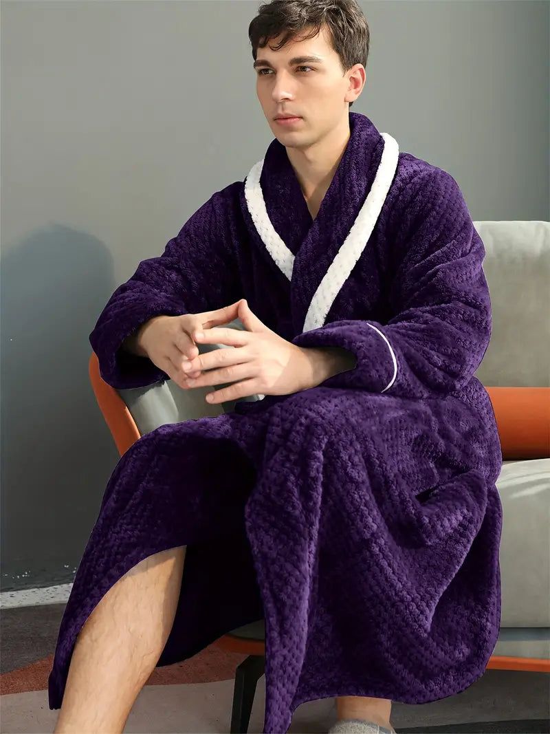Men's thick winter towelling bathrobe