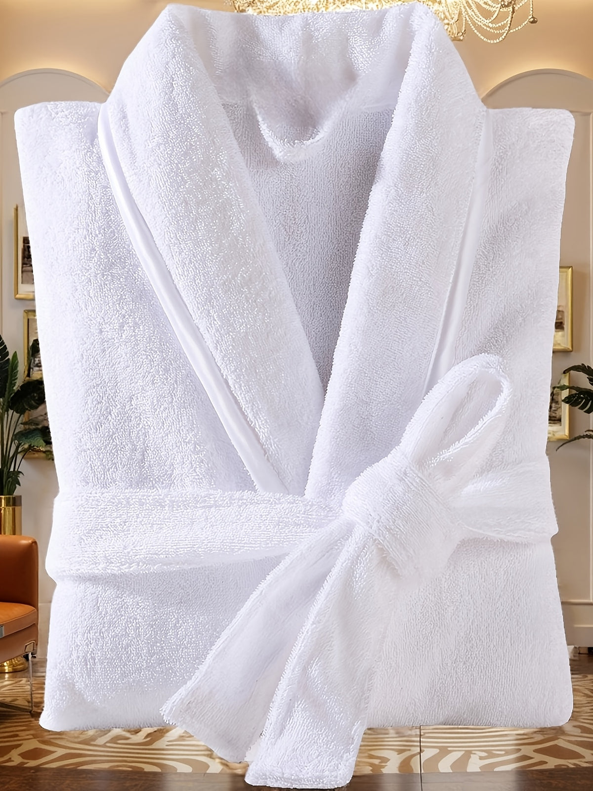 Unisex blue bathrobe
