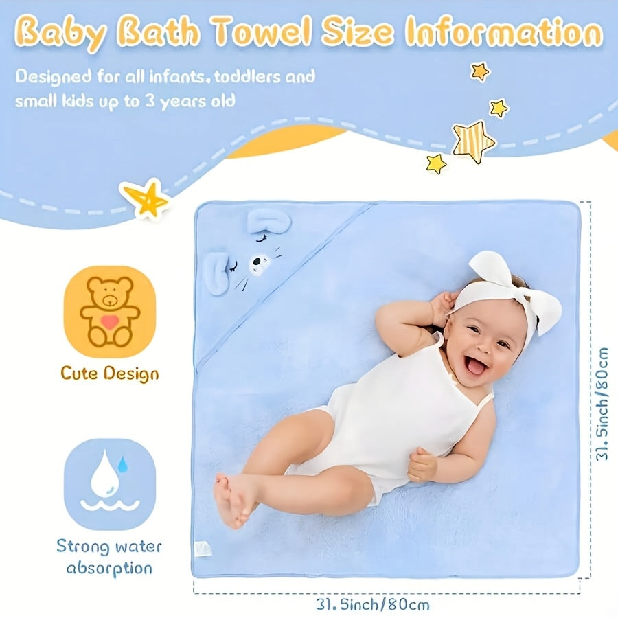 Kids' white hooded dressing gown
