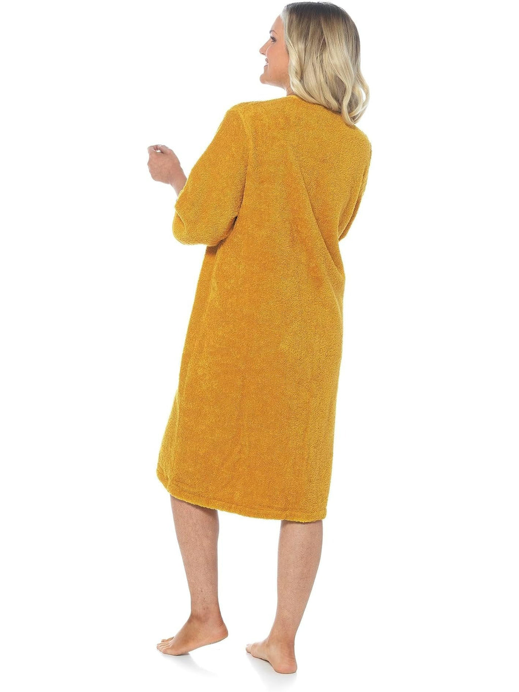Women's zip-up towelling wrap dressing gown