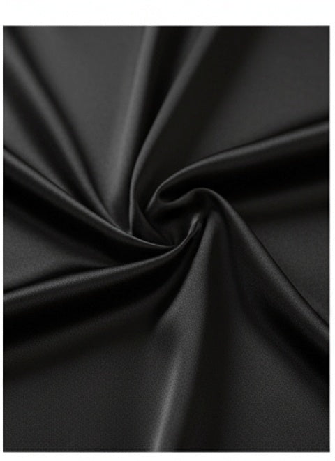Women's satin dressing gown with lace trim