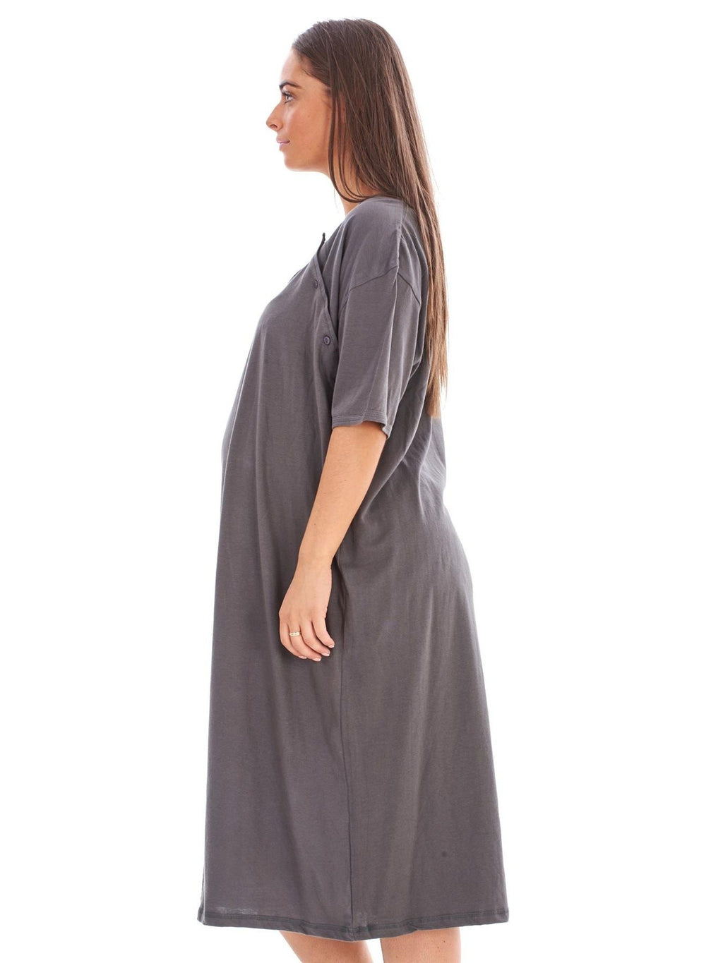 Women's plain cotton maternity nightdress