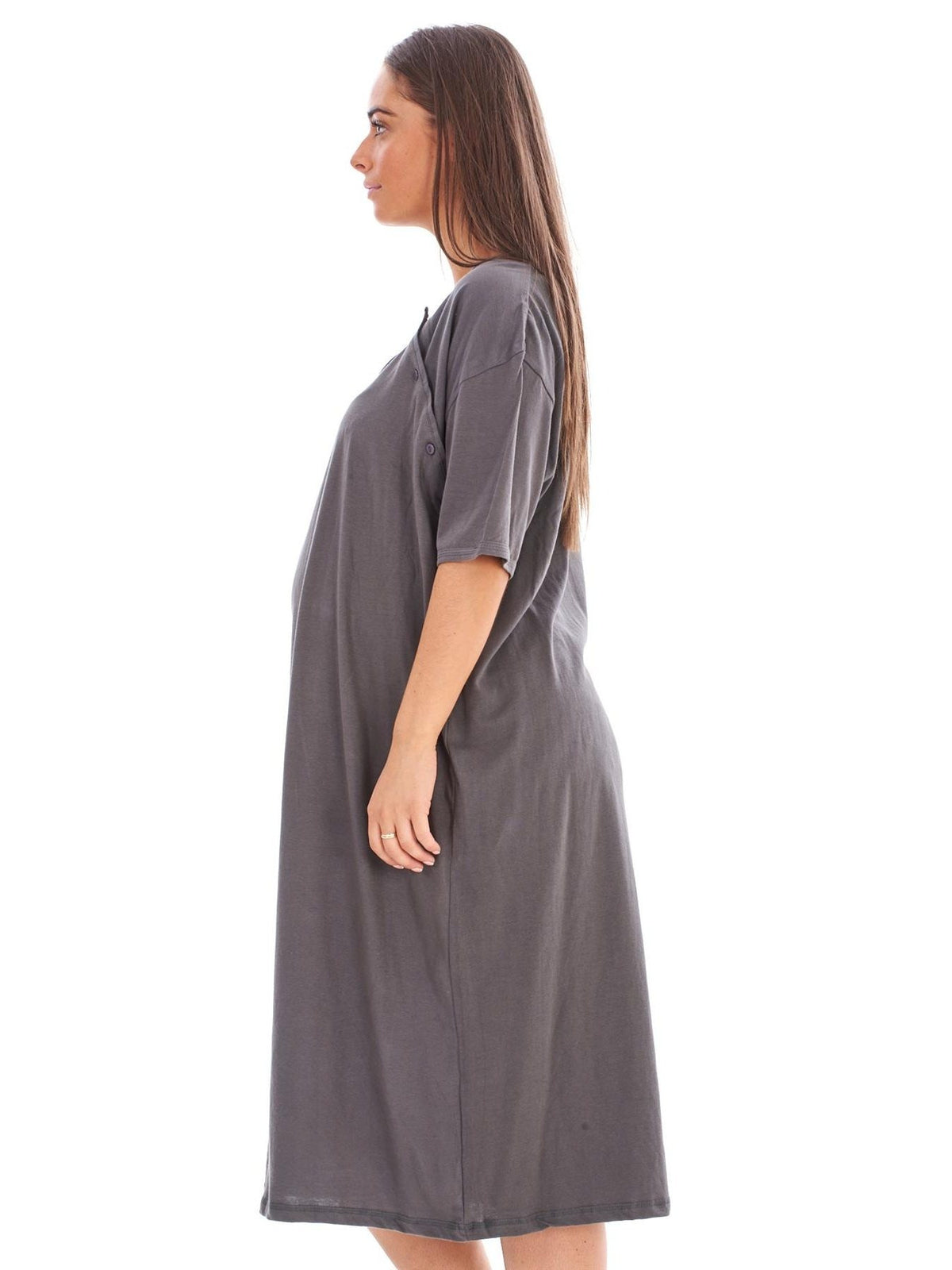 Women's plain cotton maternity nightdress