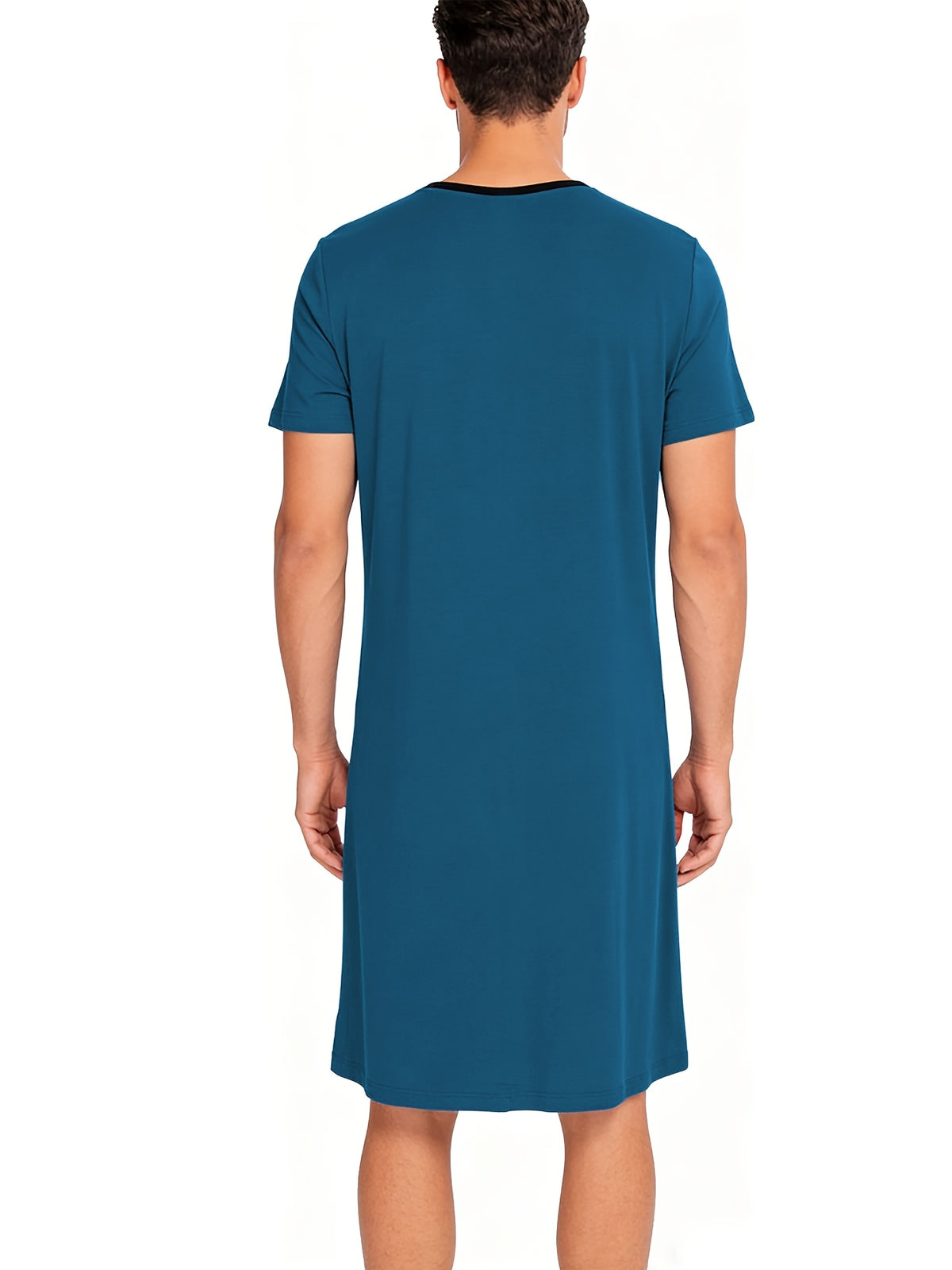 Men's zip front short sleeve lounge robe