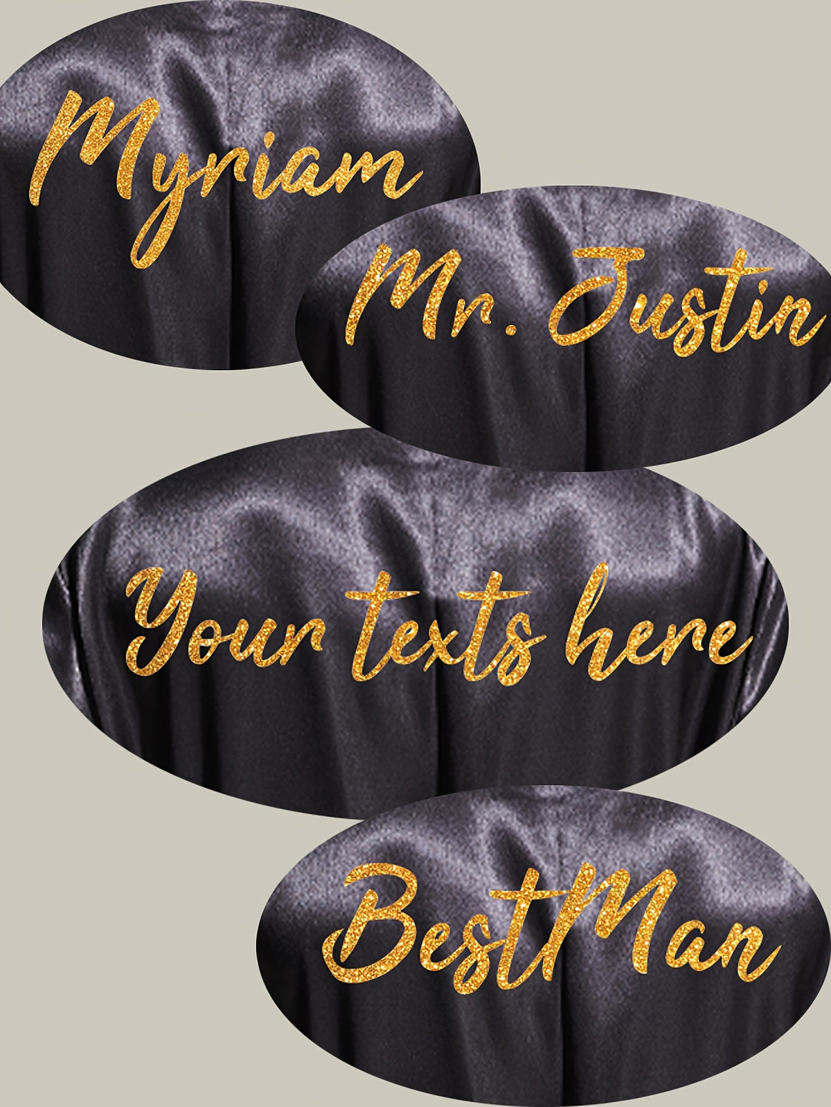 Men's personalised satin dressing gown set