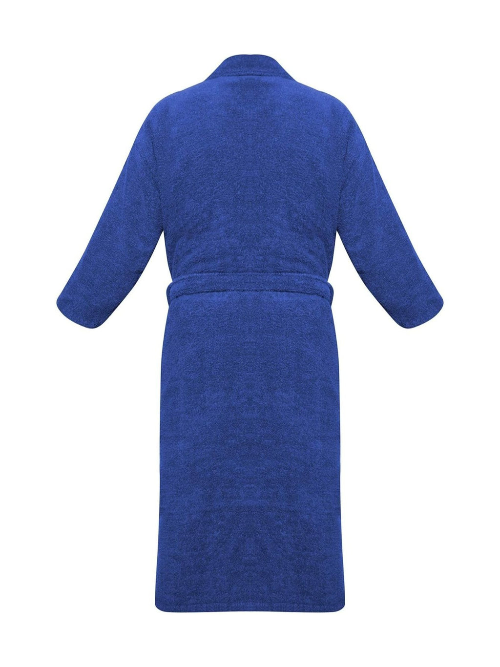 Unisex long terry towelling bathrobe with a shawl collar
