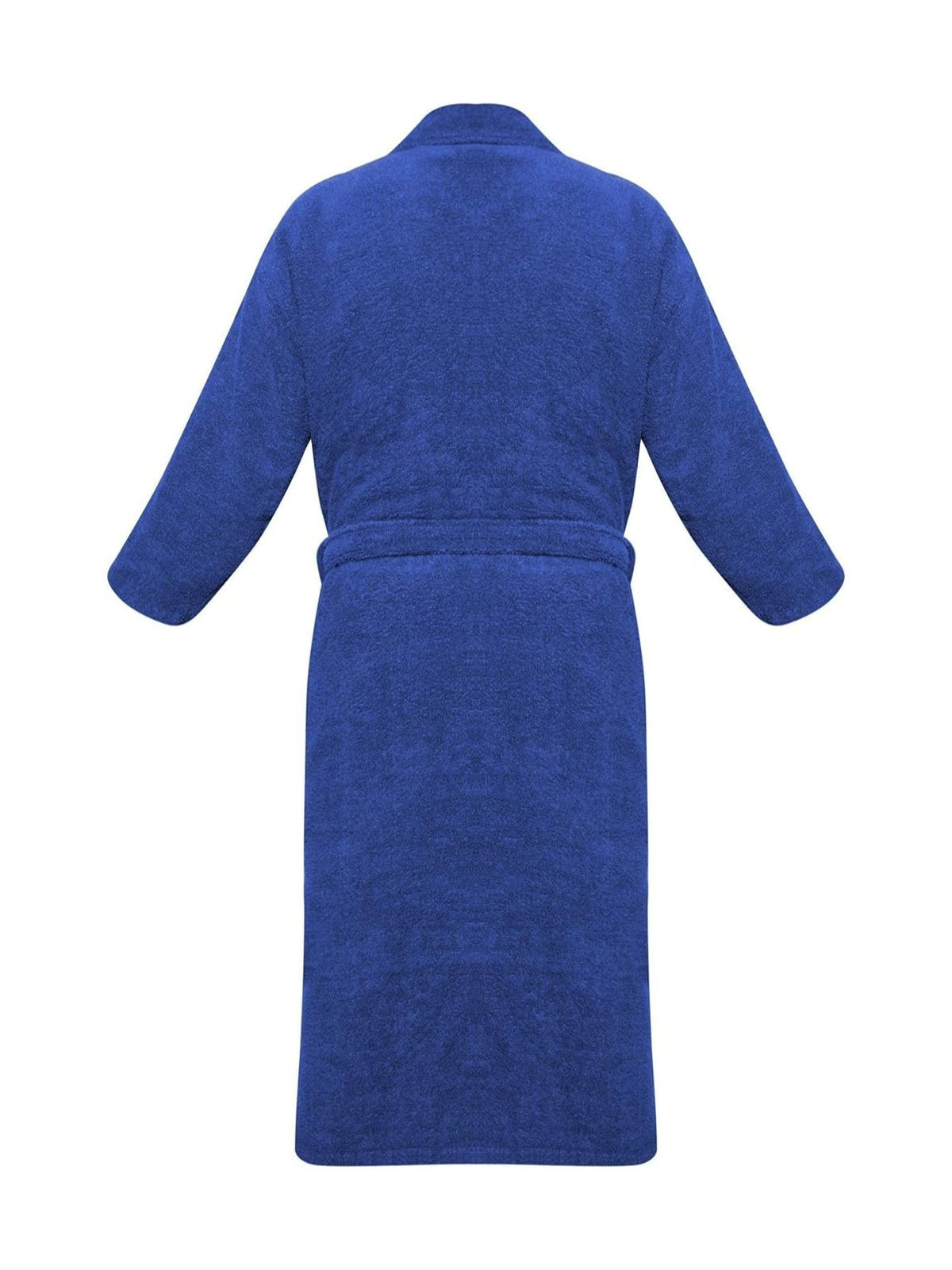Unisex long terry towelling bathrobe with a shawl collar