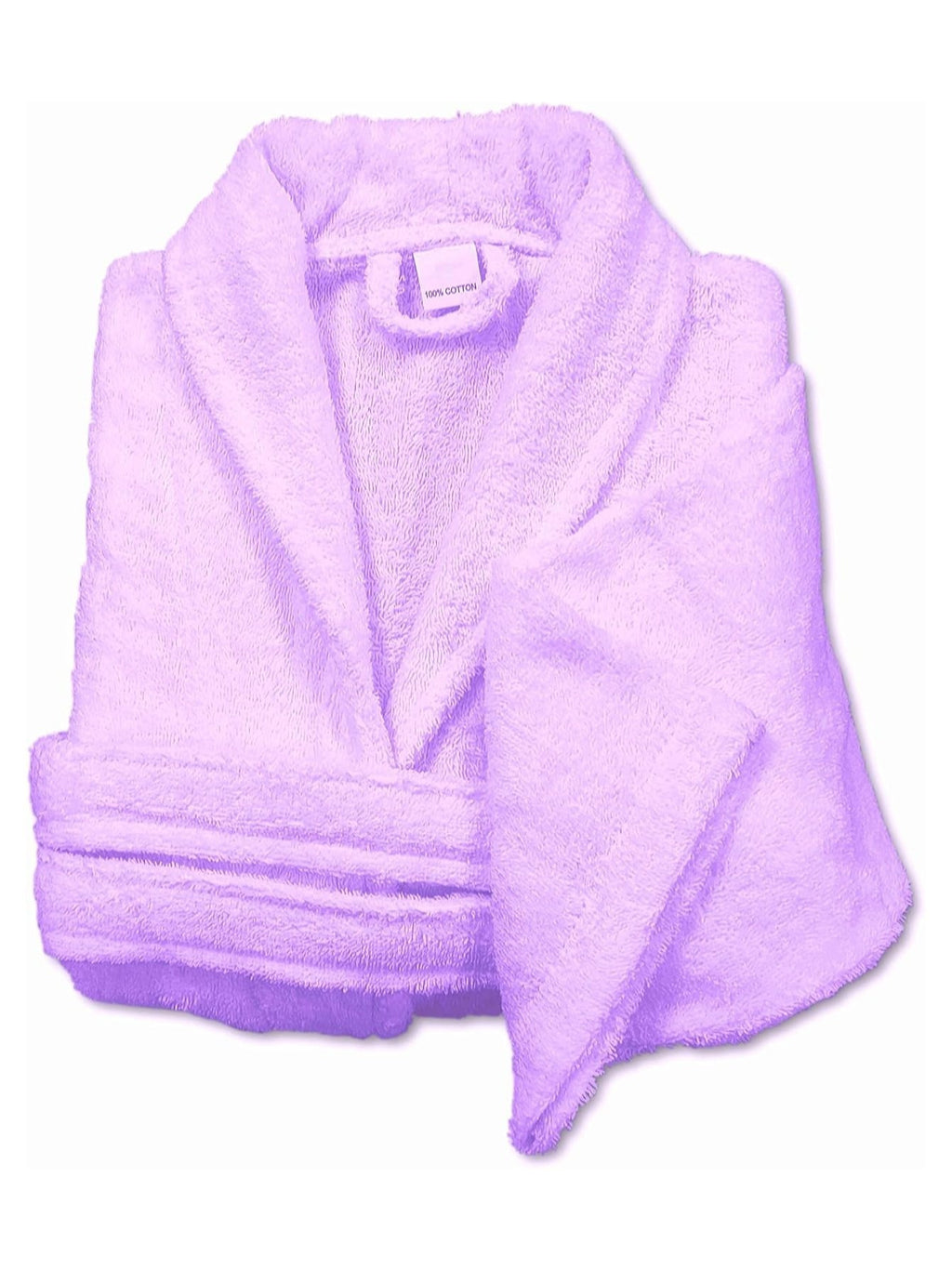 Unisex long terry towelling bathrobe with a shawl collar