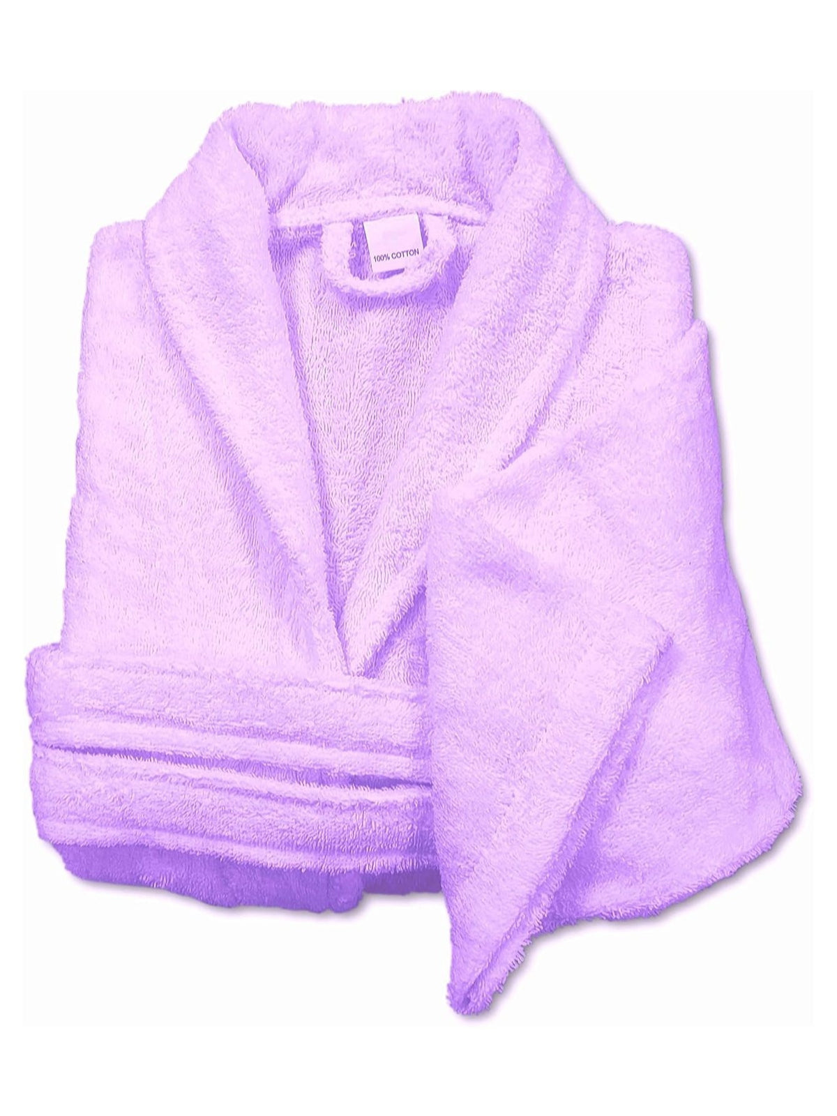 Unisex long terry towelling bathrobe with a shawl collar