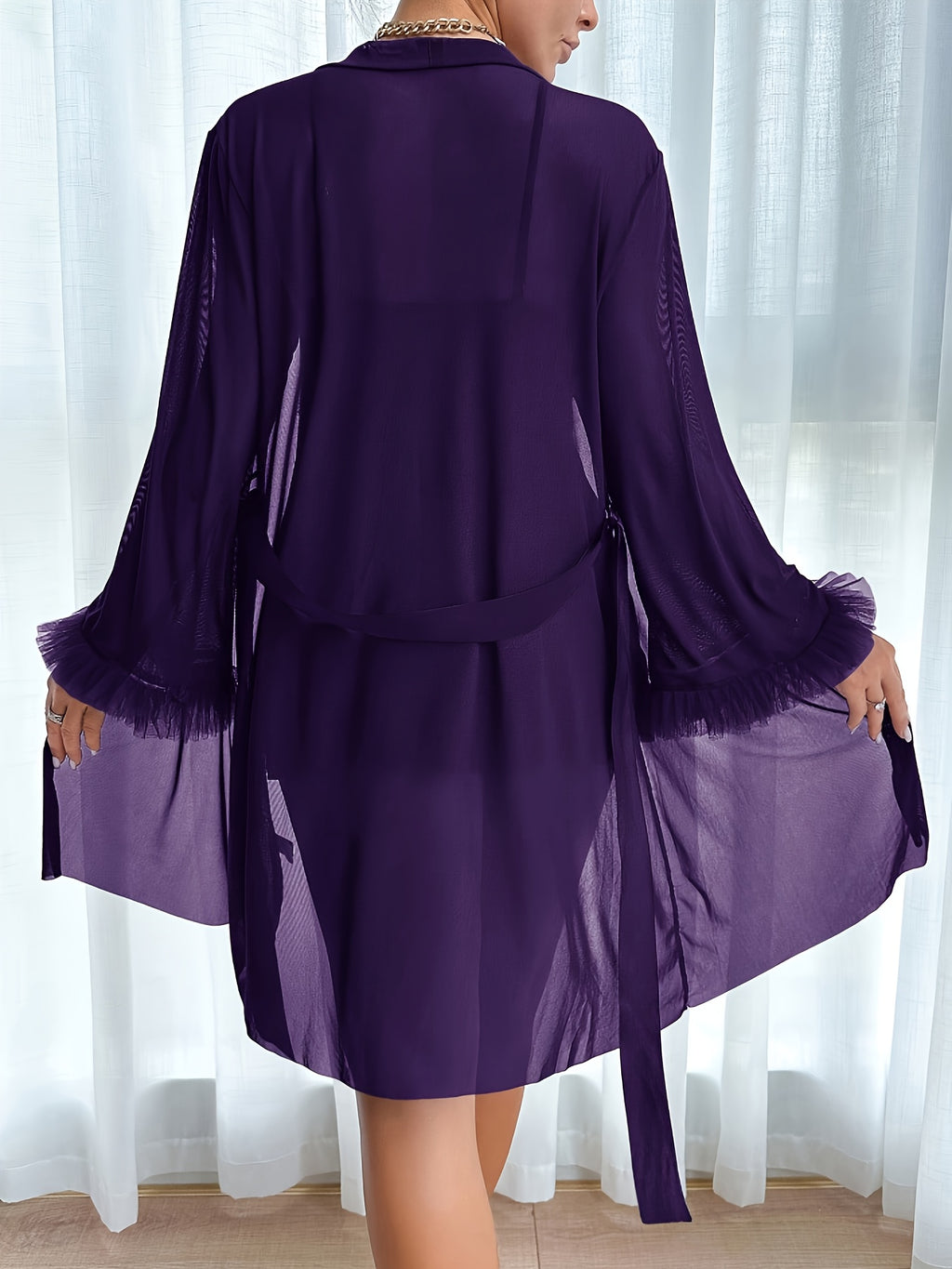 Women's lace dressing gown