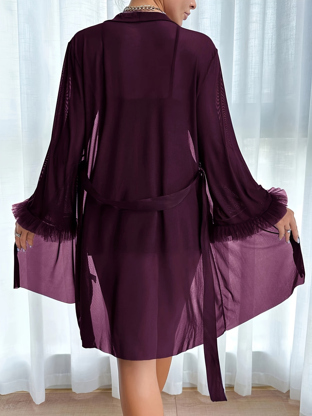 Women's lace dressing gown