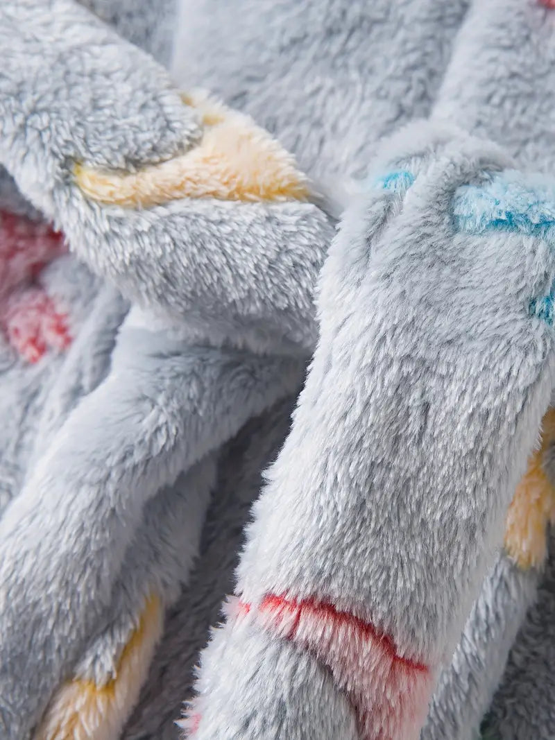 Kids' grey towelling bathrobe