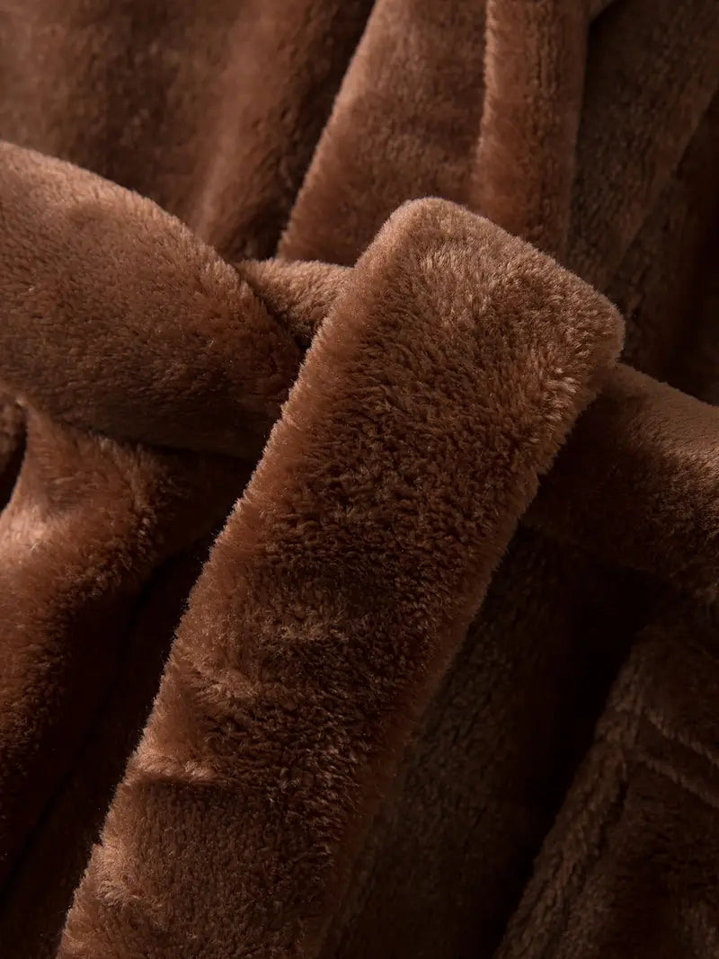 Kids' soft hooded fleece bathrobe