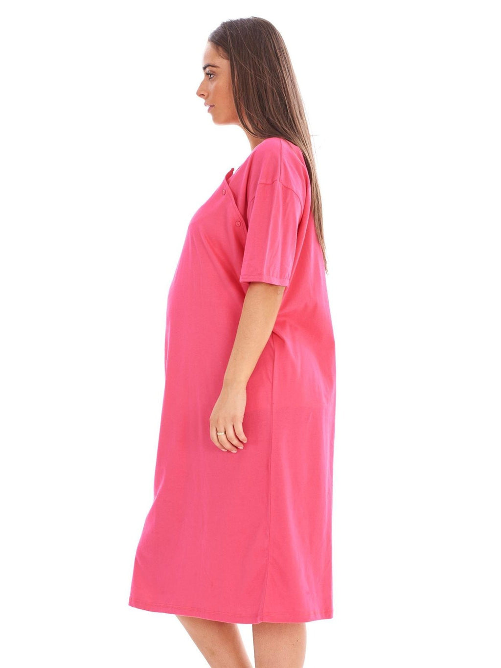 Women's plain cotton maternity nightdress